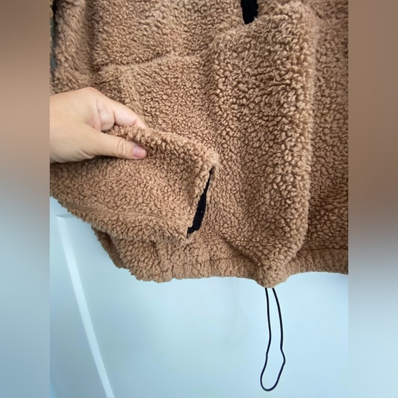 Brown fuzzy half zip - Picture 5 of 6